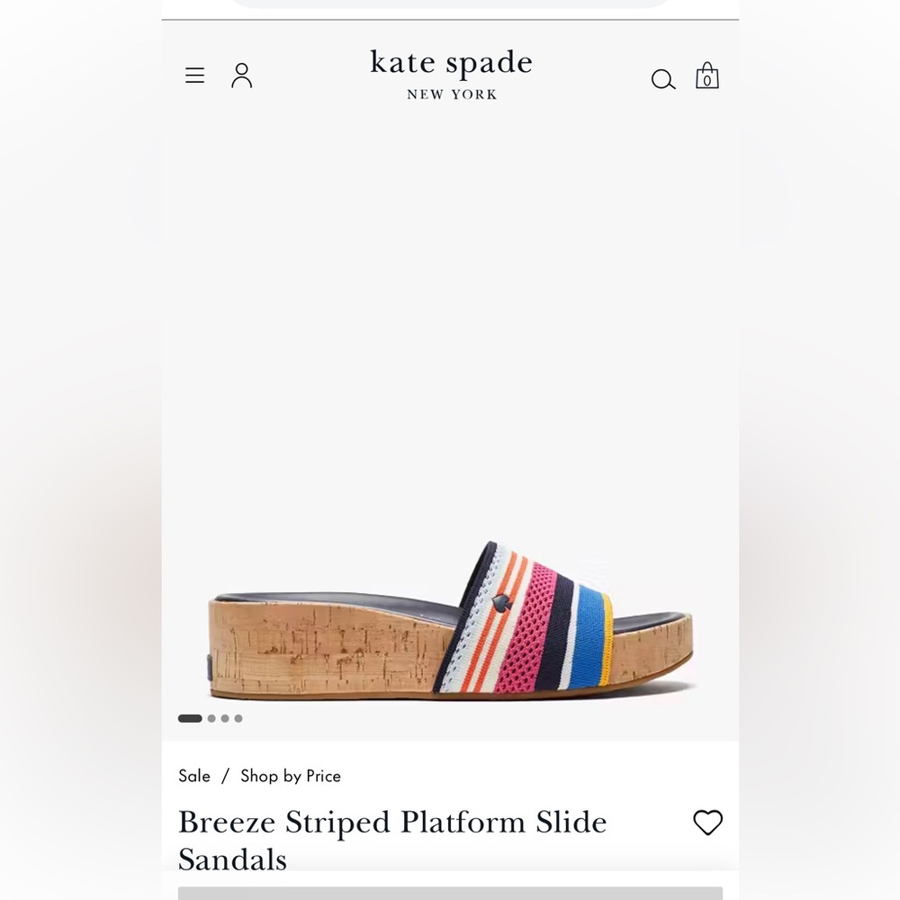 Kate Spade breeze striped platform slide